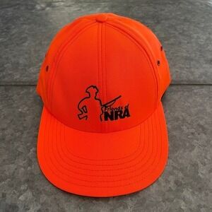 Vintage Friends of NRA Snapback Hat Cap Orange USA 80s 90s Retro Neon Bright